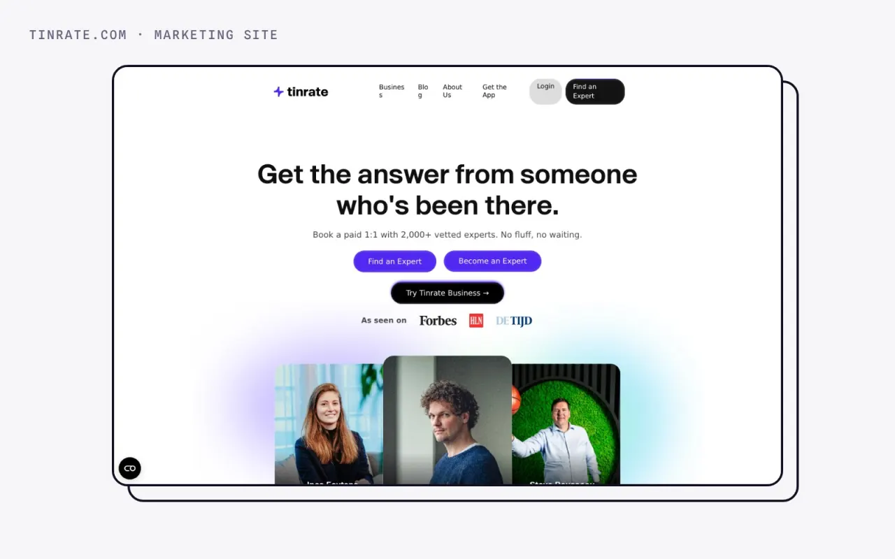 Tinrate — Website